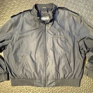 Vintage Members Only Navy Bomber Jacket with Epaulets Size XXL